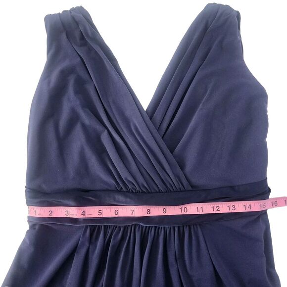 Davids Bridal Midnight Blue Sleeveless Knee Length Bridesmaid Gown - Picture 3 of 5